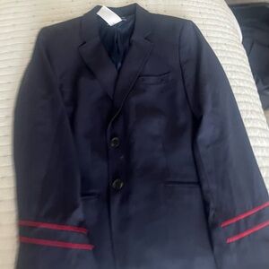 American Airlines Flight Attendant Uniform Navy Blue Blazer with Red Accents